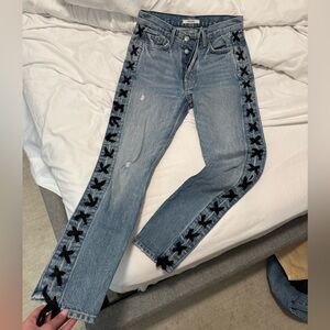 GRLFRND Karolina High Waste lace-up crop skinny jeans